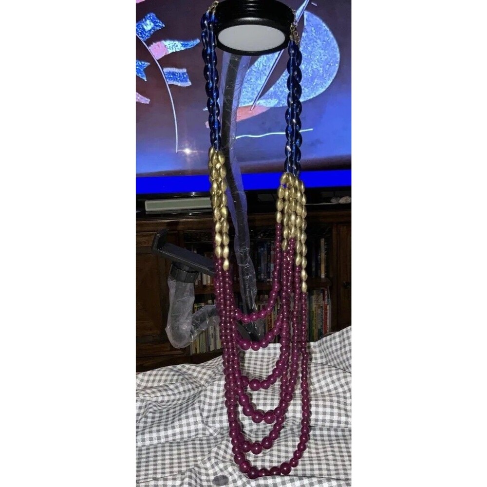 NRT 3 Strand Blue & Purple Necklace